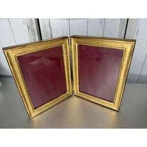 Vintage Italy Gold Wood Florentine Double Frame Hollywood Glam Decor